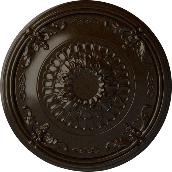 Ekena Millwork Athens Ceiling Medallion (Fits Canopies up to 3 5/8"), Hand-Painted Bronze, 26 1/4"OD x 3 1/4"P CM27ATBZS - main